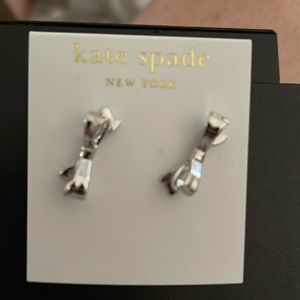 NWT Kate Spade 14k gold filled silver bow earrings